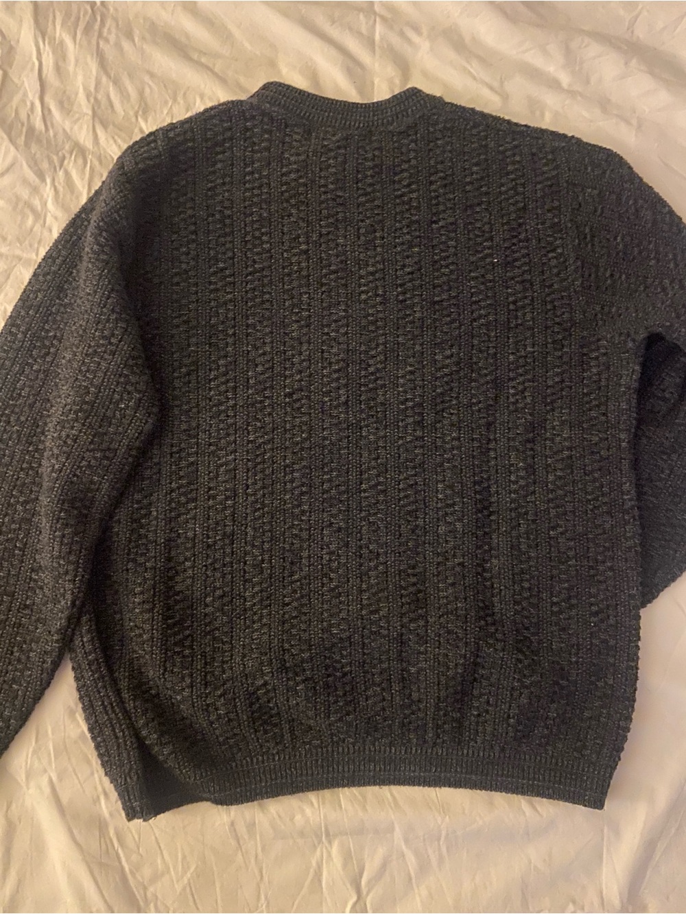 bill blass Charcoal Cable-Knit Crewneck Sweater - Picture 6 of 12